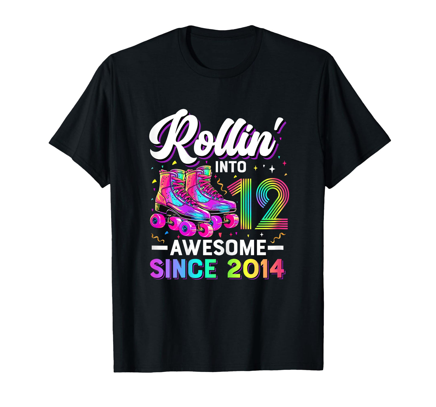 12th Birthday Shirt Girl 12 Year Old Roller Skate Skating T-Shirt