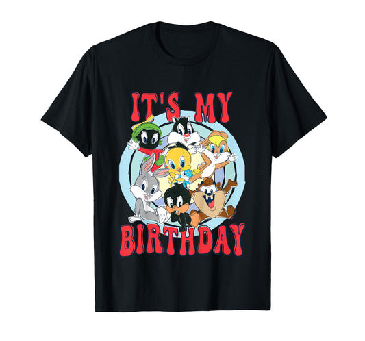 Kids Looney Tunes Looney Group Kid Drawn It's My Birthday T-Shirt