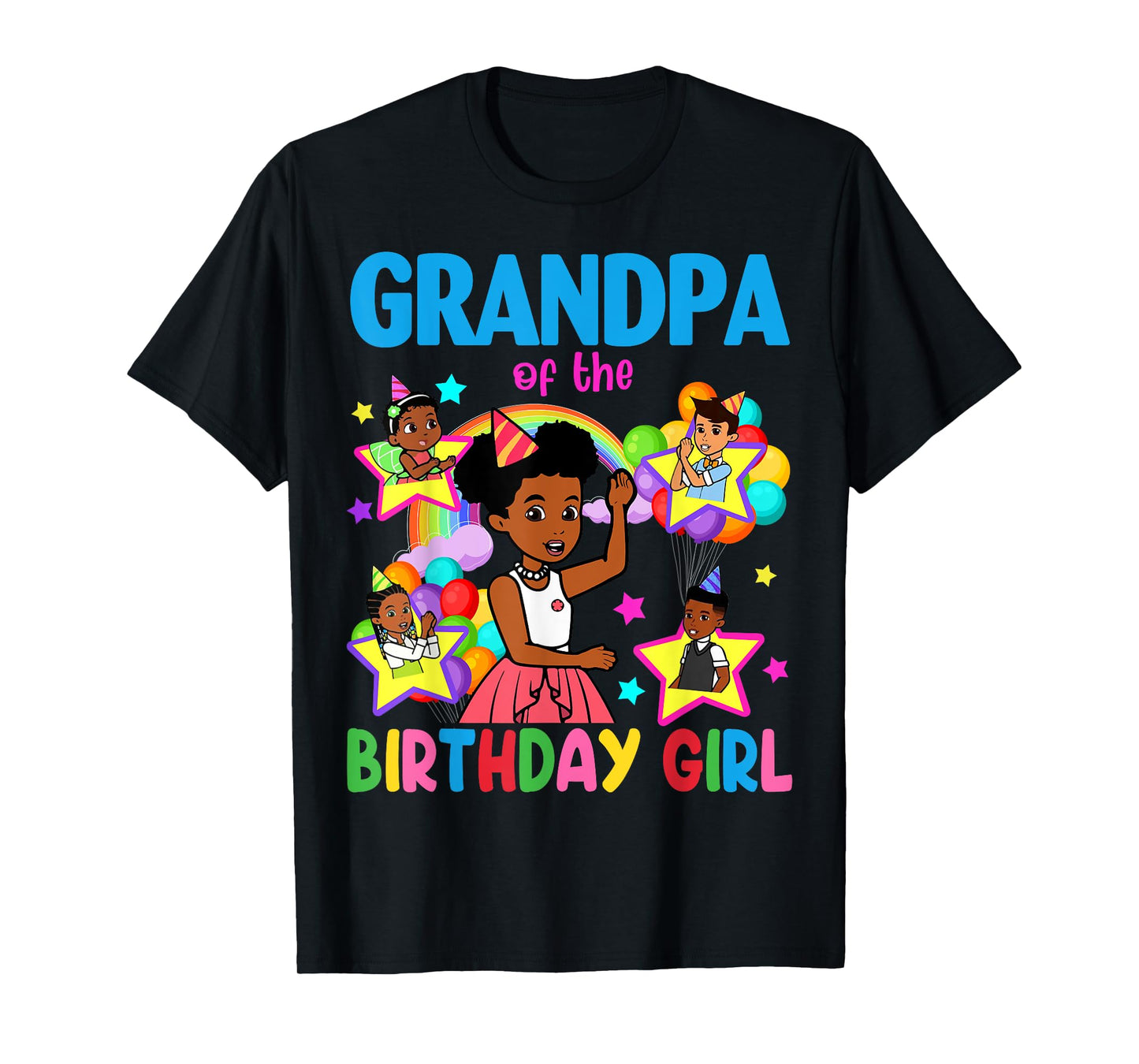Grandpa Of Birthday Girl Gracie Birthday Dolls Girl Party T-Shirt