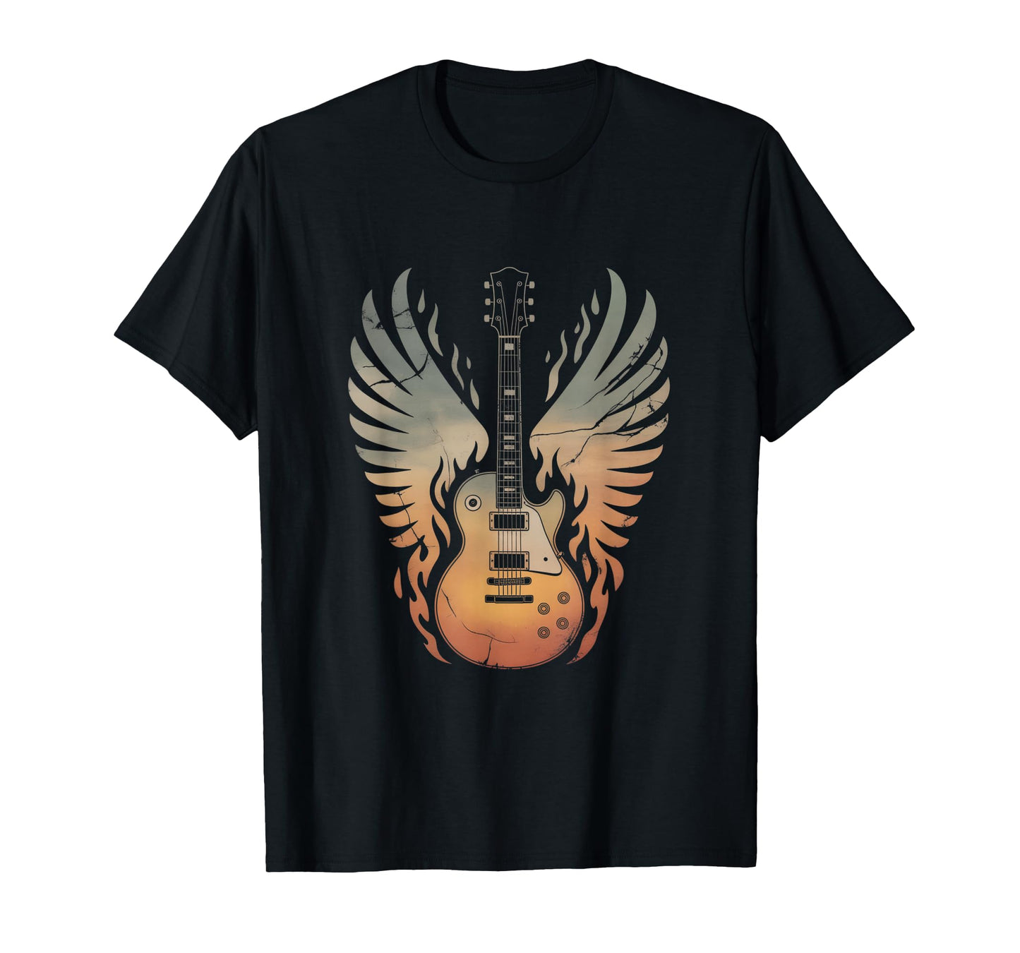 Vintage Electric Guitar Wings Rock and Roll Guitarist Gifts T-Shirt