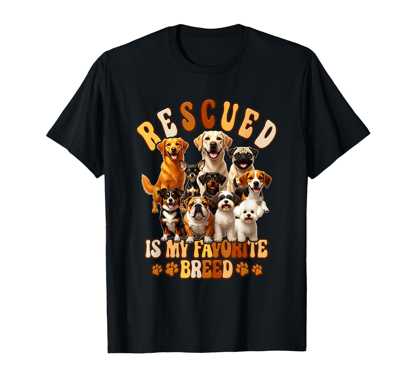 Rescued is My Favorite Breed Animal Rescue Dog Lover T-Shirt