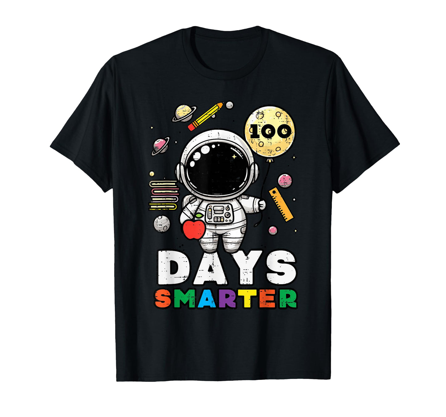 100 Days of School Smarter Astronaut 100th Day Kids Boys T-Shirt