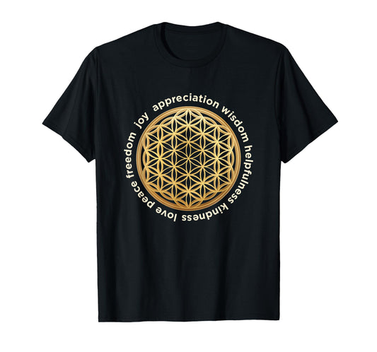Spiritual Flower of Life Sacred Geometry Esoteric Yoga T-Shirt