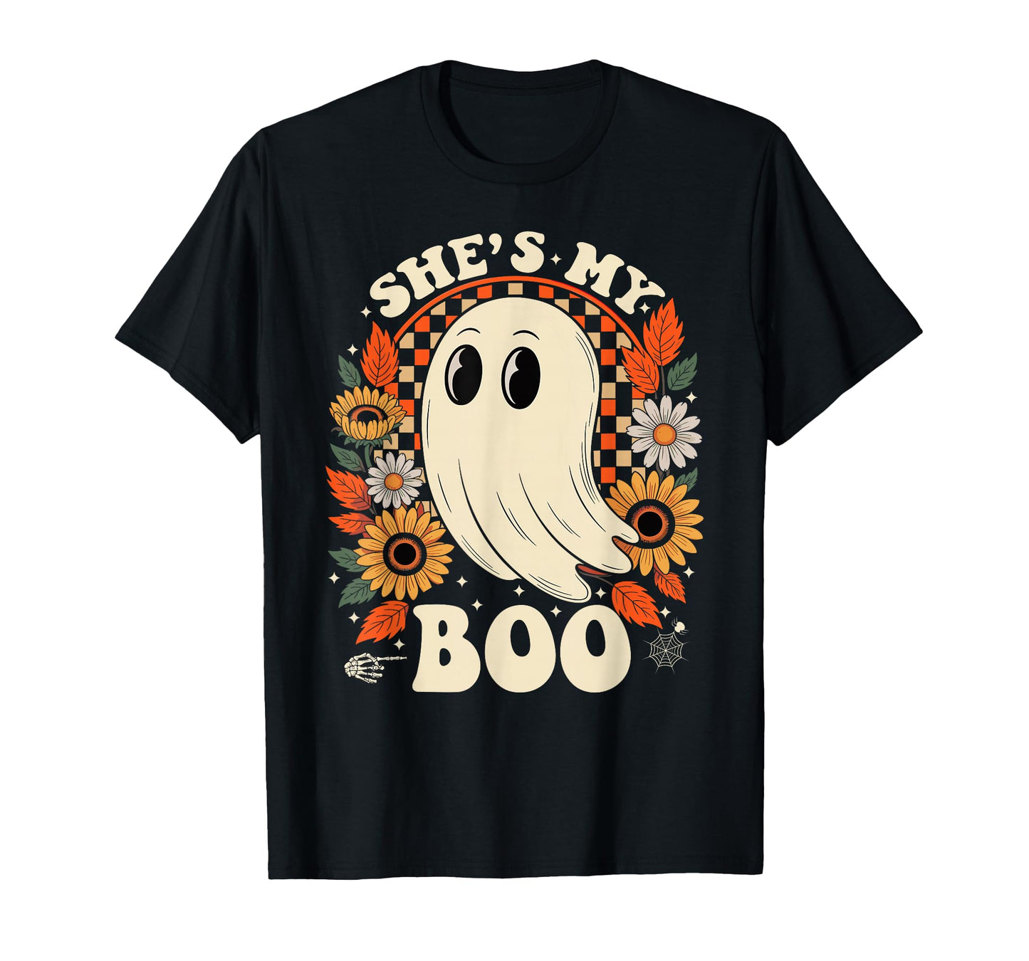 Couples She's My Boo Skeleton Matching Couple Halloween T-Shirt