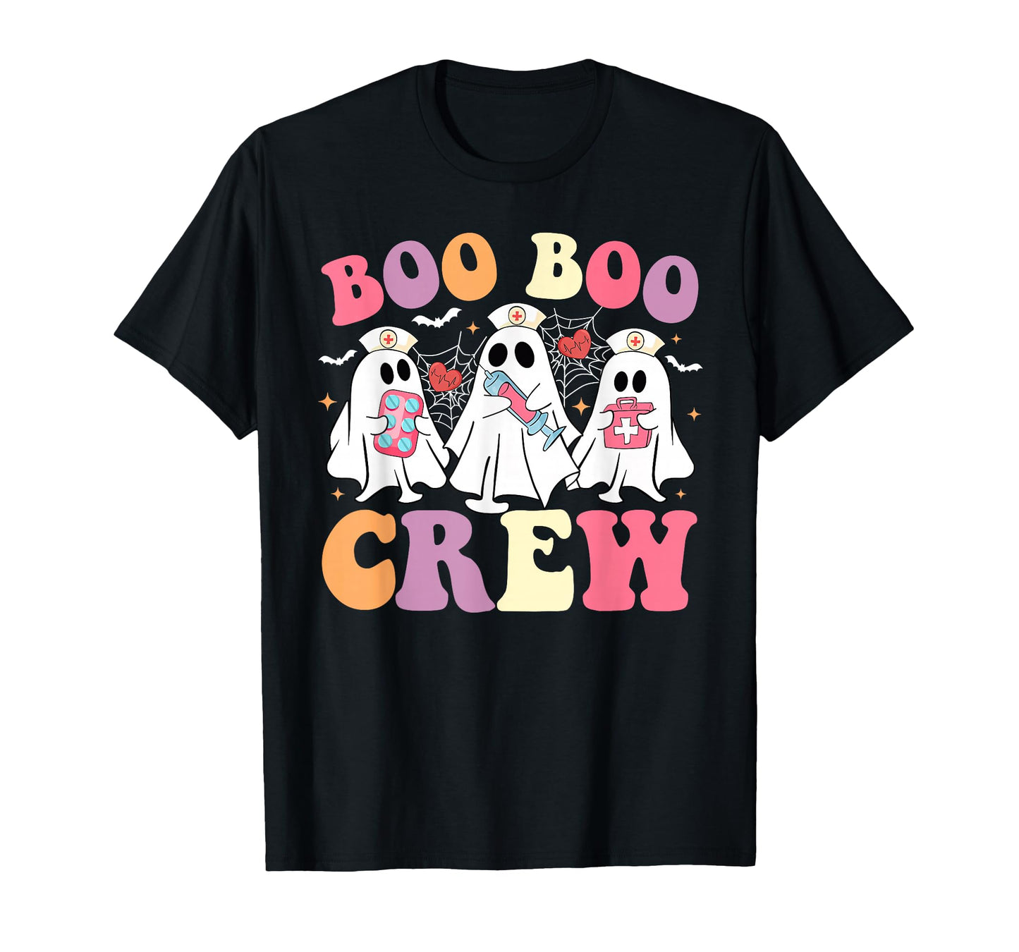 Funny Boo Boo Crew Halloween Costume Nurse Spooky Ghost T-Shirt
