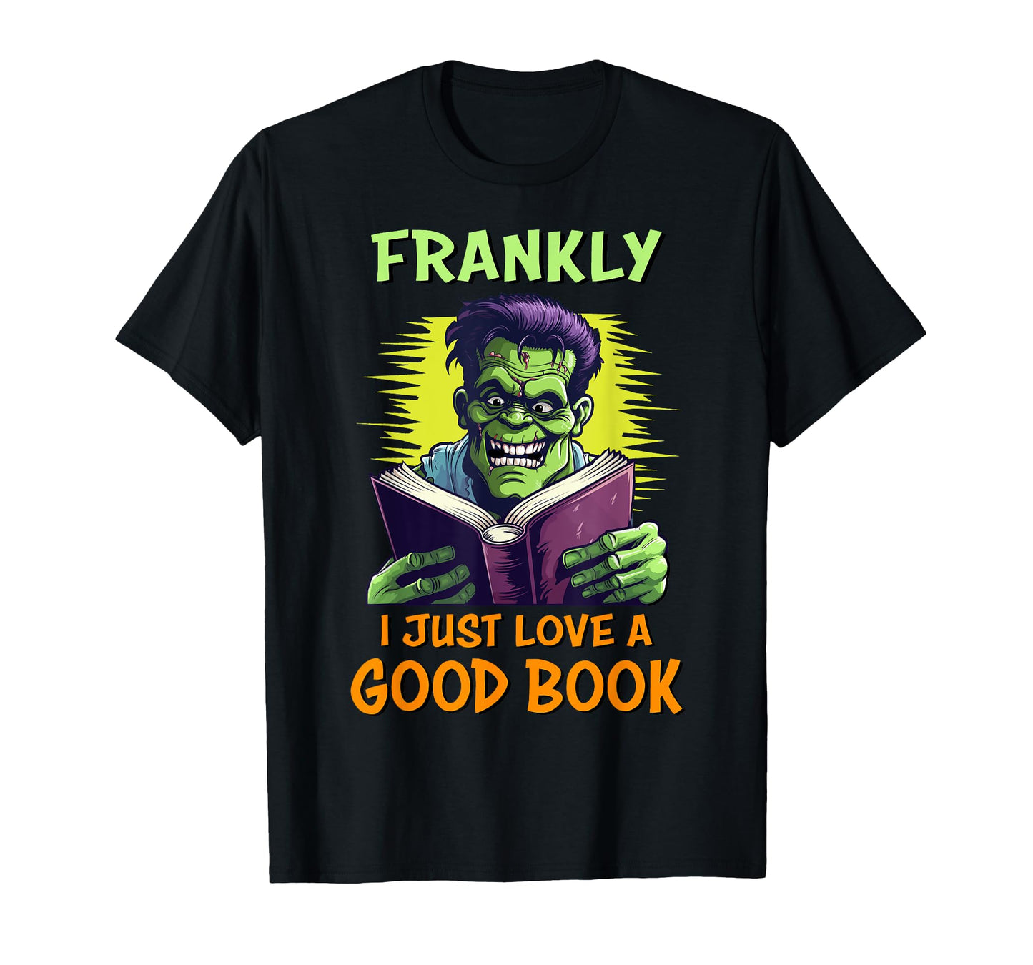 Funny Halloween Teacher Librarian Frankenstein Reading Books T-Shirt