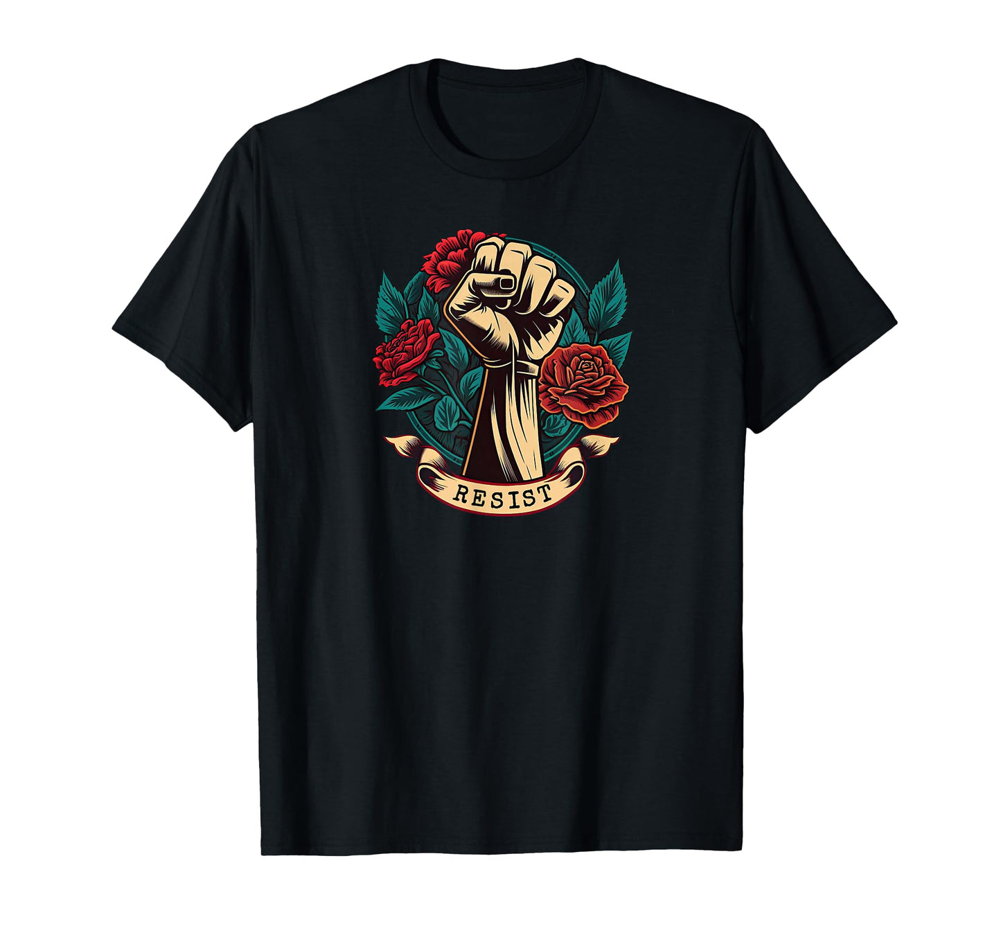 Leftist Democratic Socialist Rose Symbol Liberal Art Resist T-Shirt