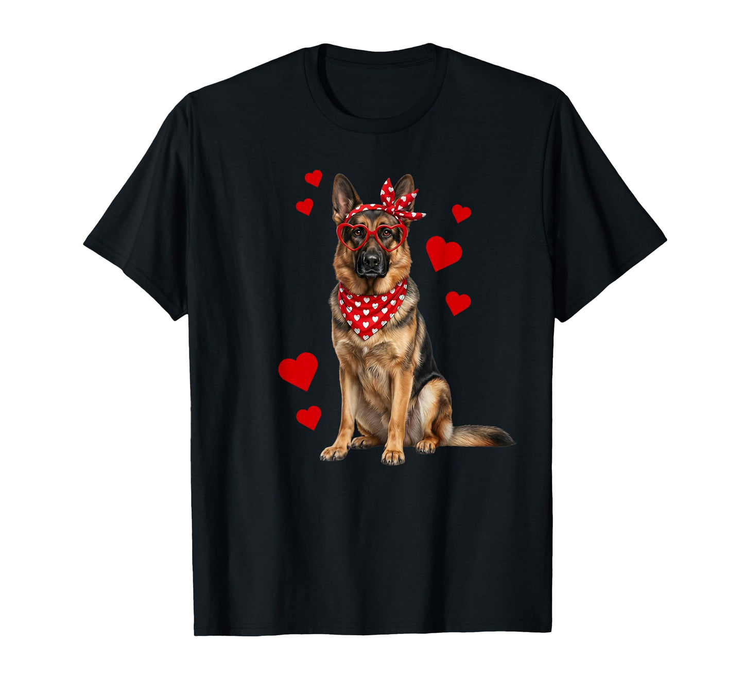 German Shepherd Valentines Day Dog Lover Heart T-Shirt