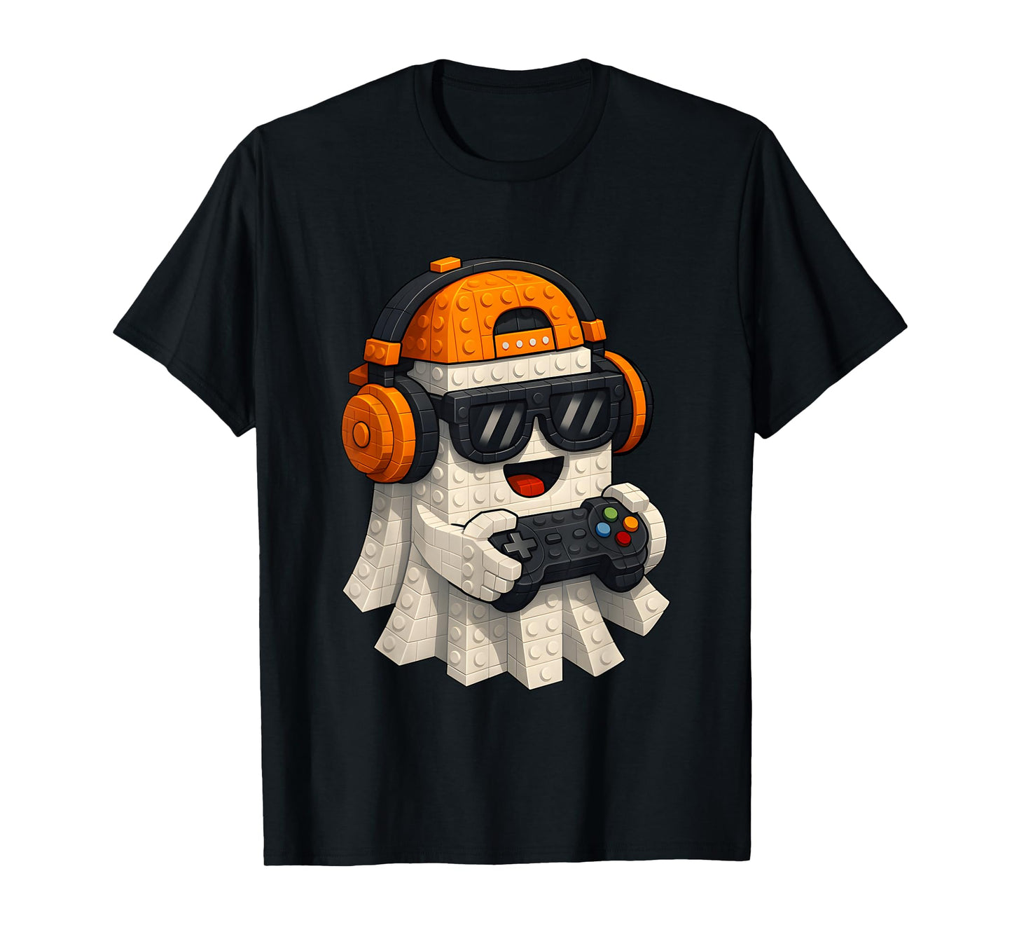 Building Brick Boo Gaming Halloween Costumes Kids Boys T-Shirt