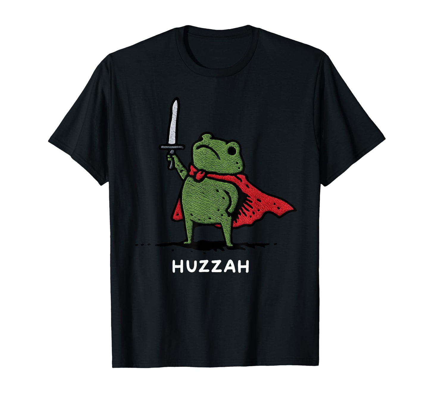 Huzzah Frog Knight Funny Sword Meme Quote T-Shirt