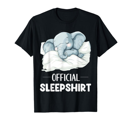 Official Sleepshirt Sleeping Elephant Animal Lovers Pajama T-Shirt