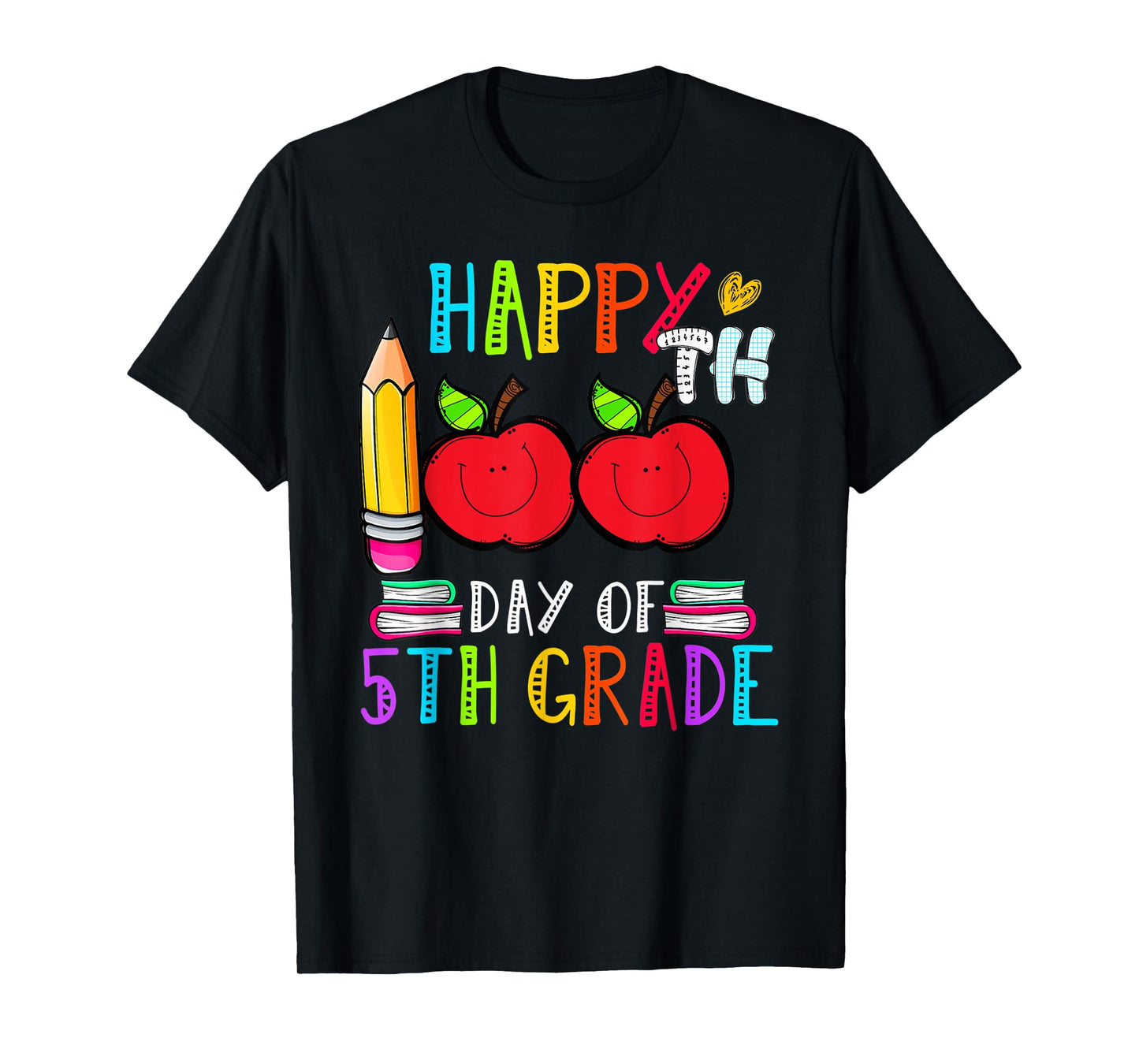 Happy 100th Day of 5th Grade Shirt Kids 100 Days of School T-Shirt
