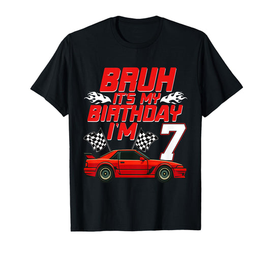 It's My 7th Birthday Boy Race Car Racing 7 Years Old T-Shirt