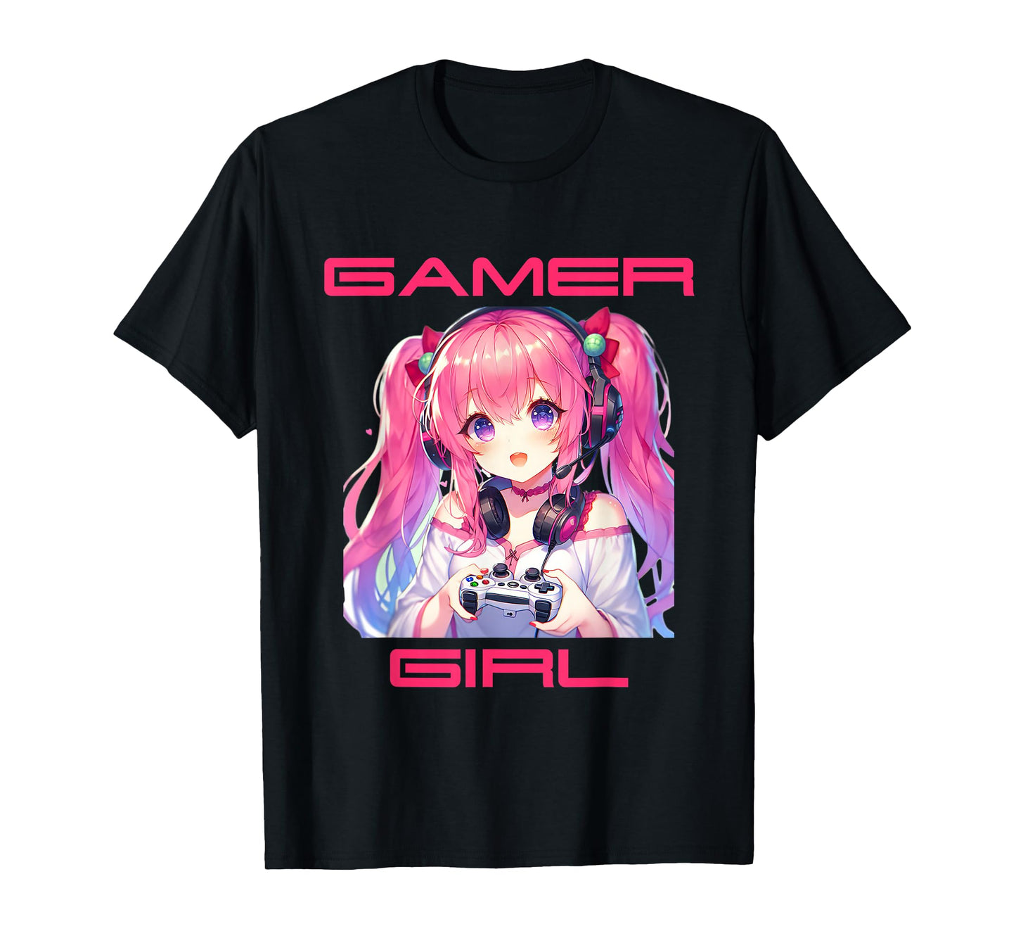 Gamer Girl Anime Birthday Gaming Graphic Teen Girls Women T-Shirt