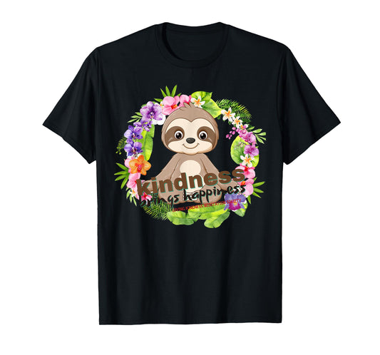 Zen Meditating Sloth Breathe Mindfulness Compassion Kindness T-Shirt