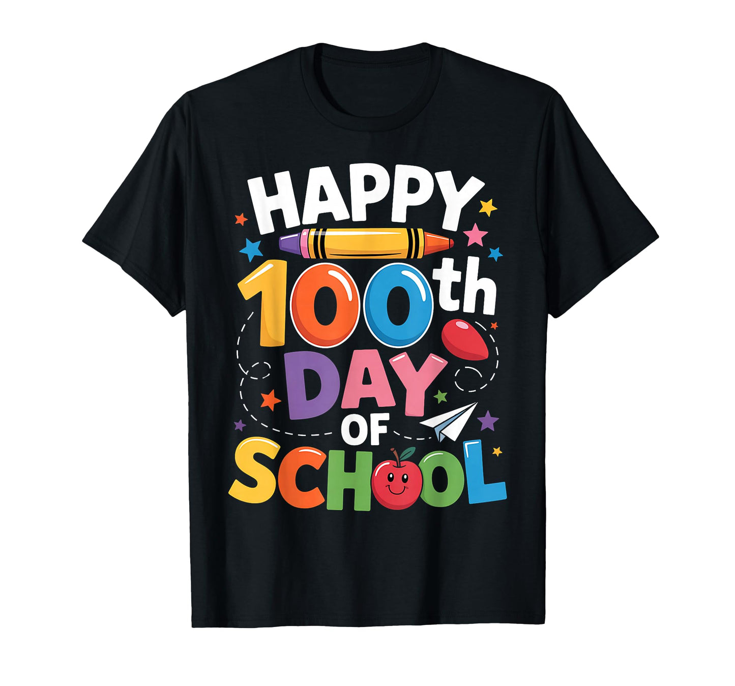 Happy 100th Day of School Kids - Fun & Colorful School T-Shirt