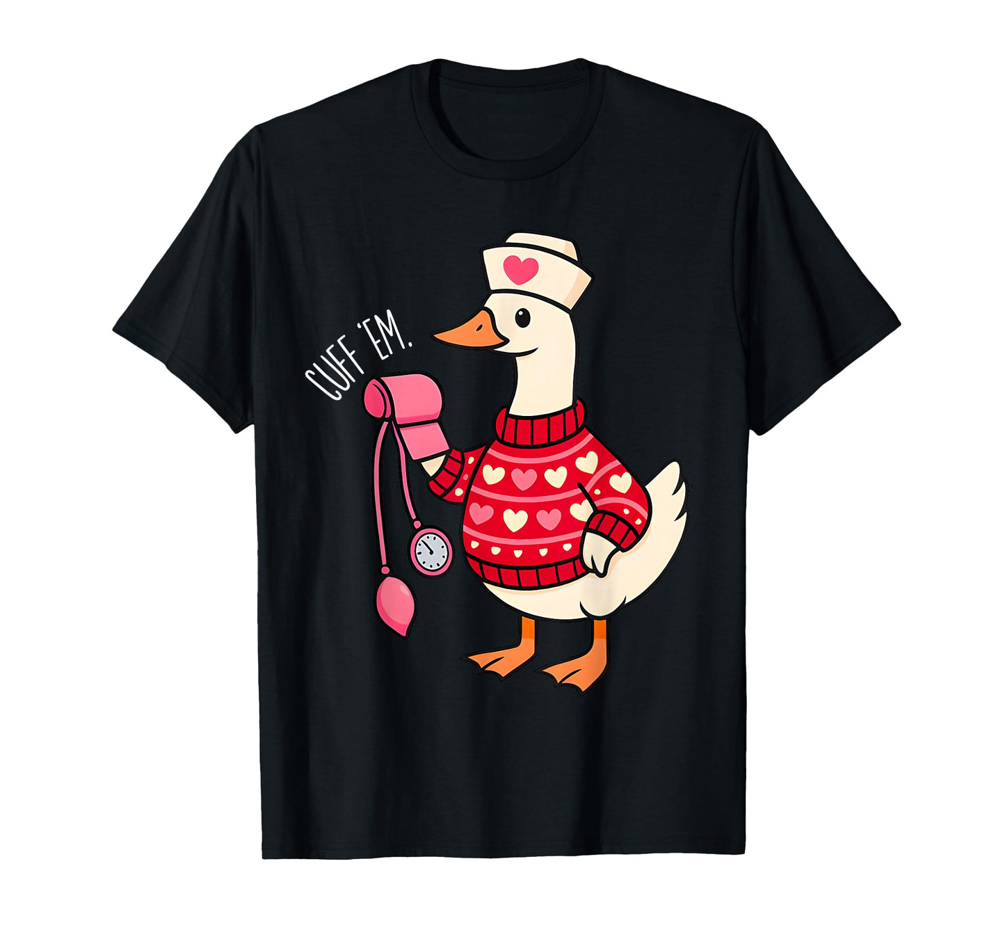 Silly Valentine Goose Nurse ER CNA LPN Valentines Day T-Shirt