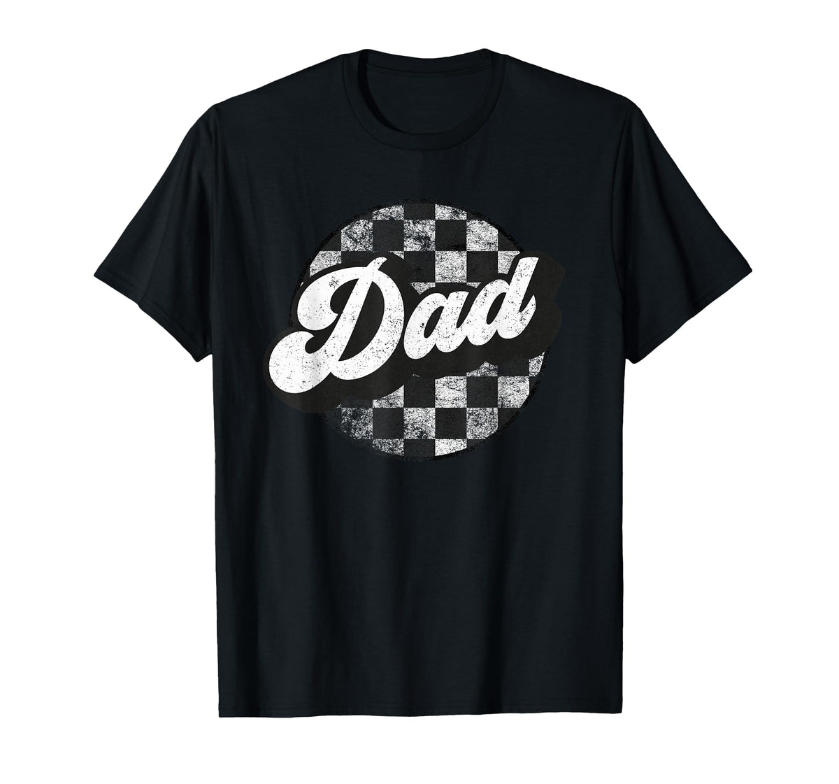 Funny Retro Checkered Dad Race Vintage Matching Family T-Shirt