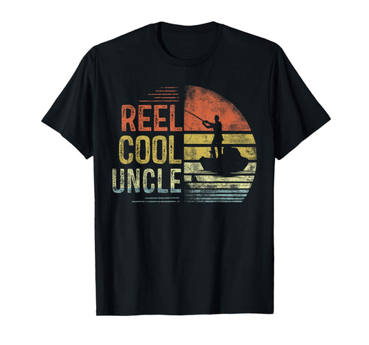 Reel Cool Uncle Fishing Gifts Uncle Birthday Vintage T-Shirt