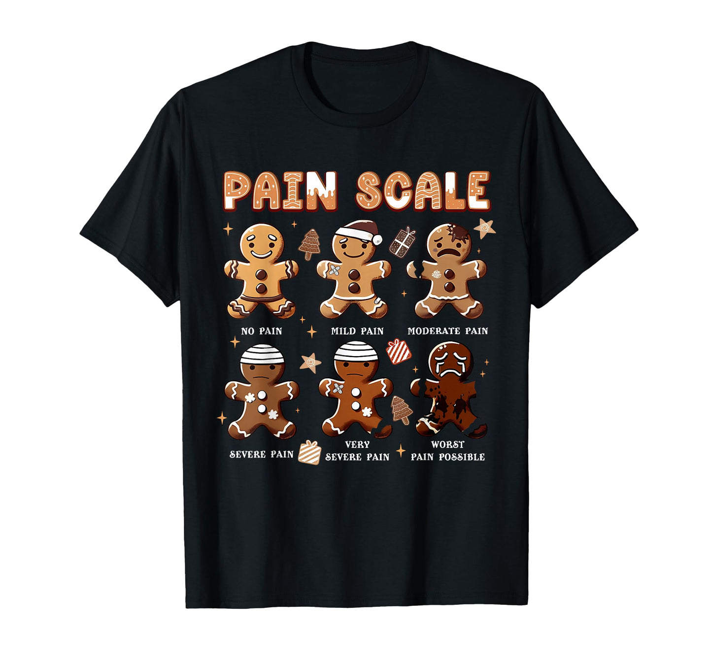 Pain Scale Snowman Nurse Christmas Xmas Snow Pajamas Holiday T-Shirt