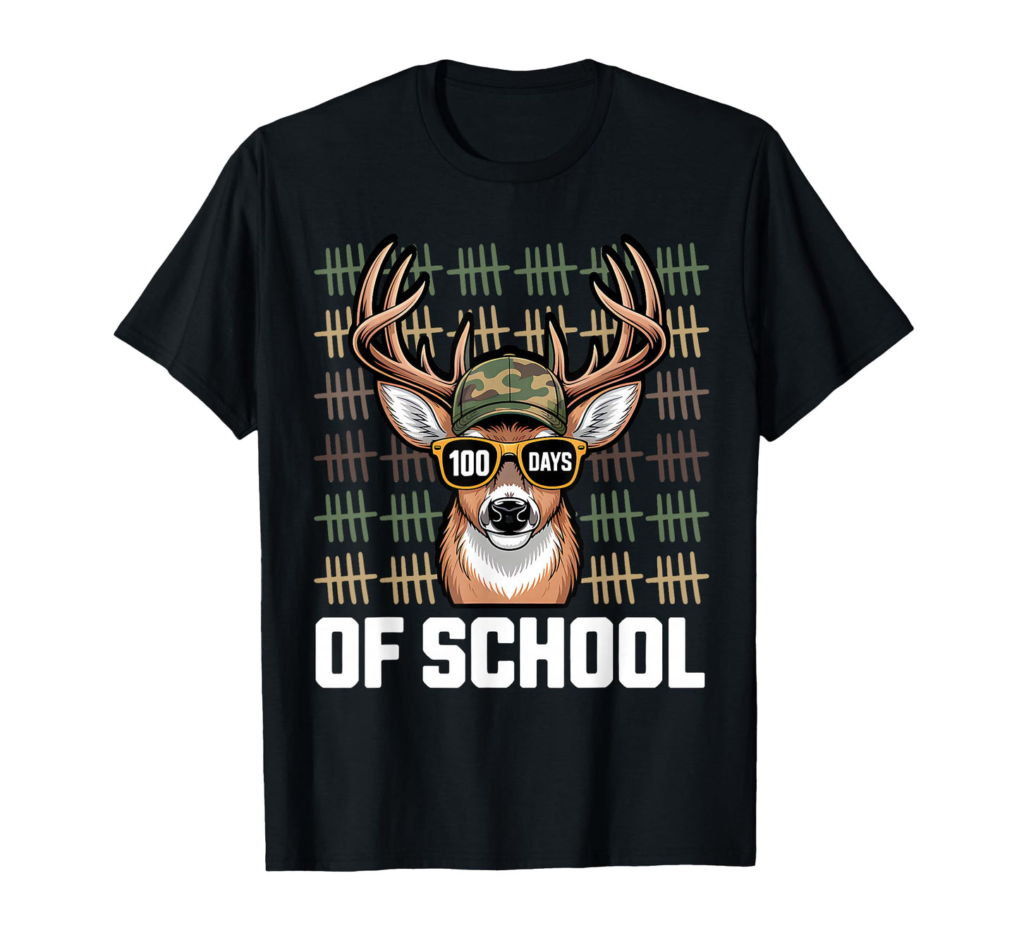 100 Days of School Deer Hunting Deer 100th Day of School T-Shirt