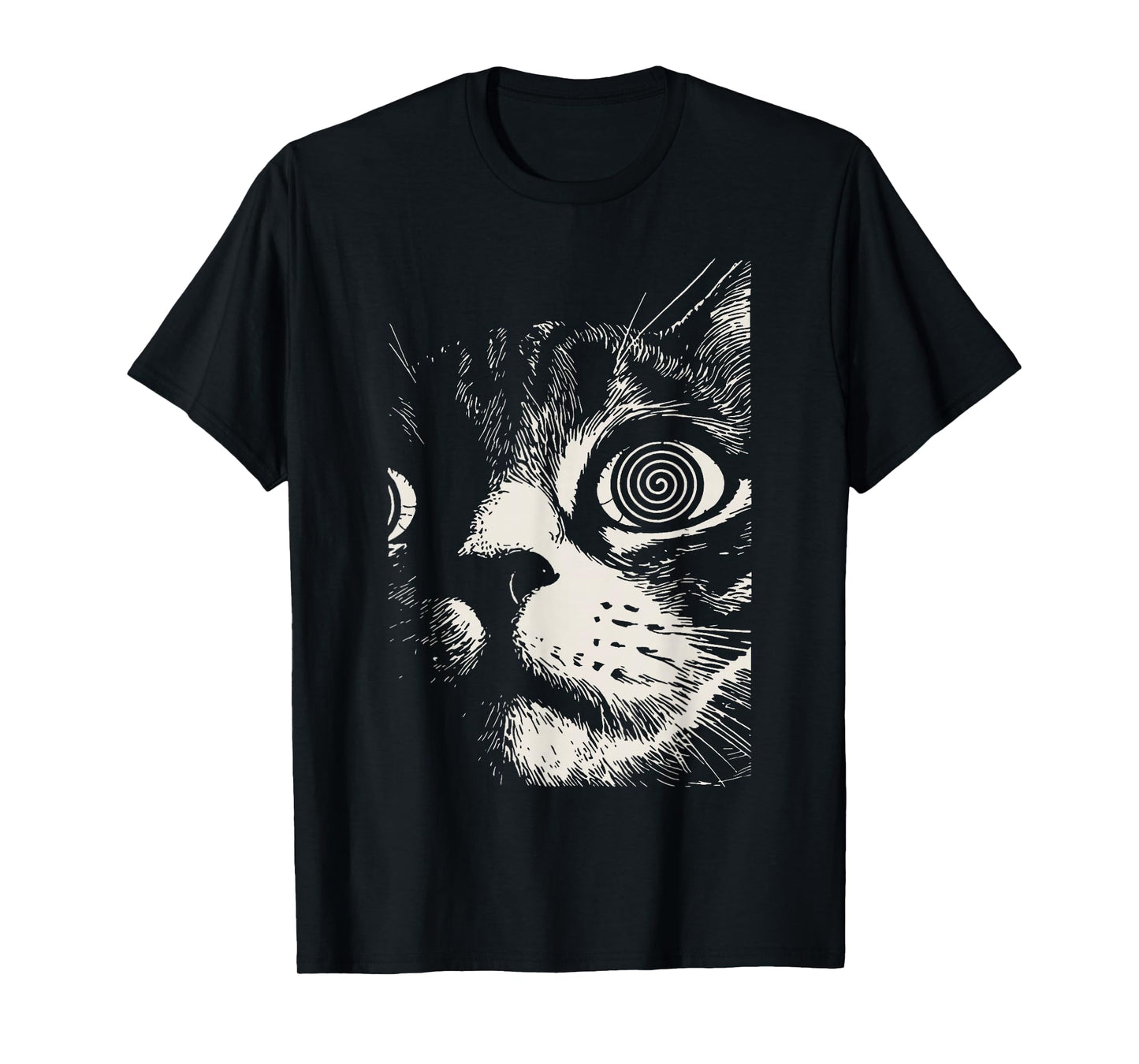 Hypnotic Cat Spiral Eyes Trippy Psychedelic Cat T-Shirt