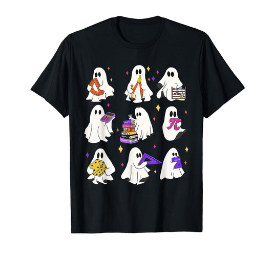 Halloween Math Teacher, Ghost Math Teacher, Back To School T-Shirt