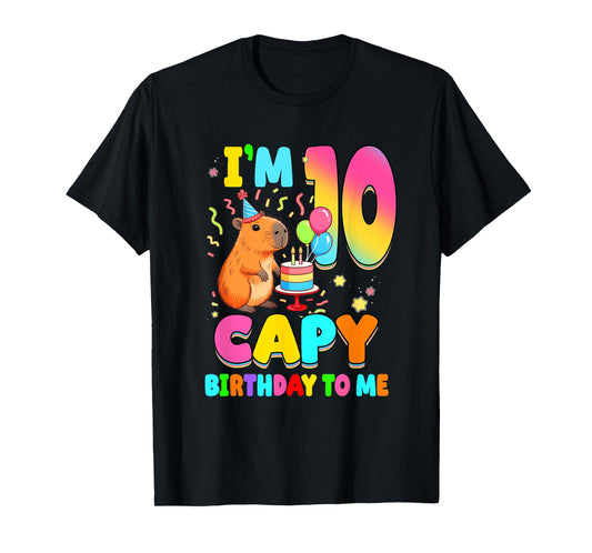 I'm 10 Years Old Capy Birthday to Me 10Th Birthday Capybara T-Shirt