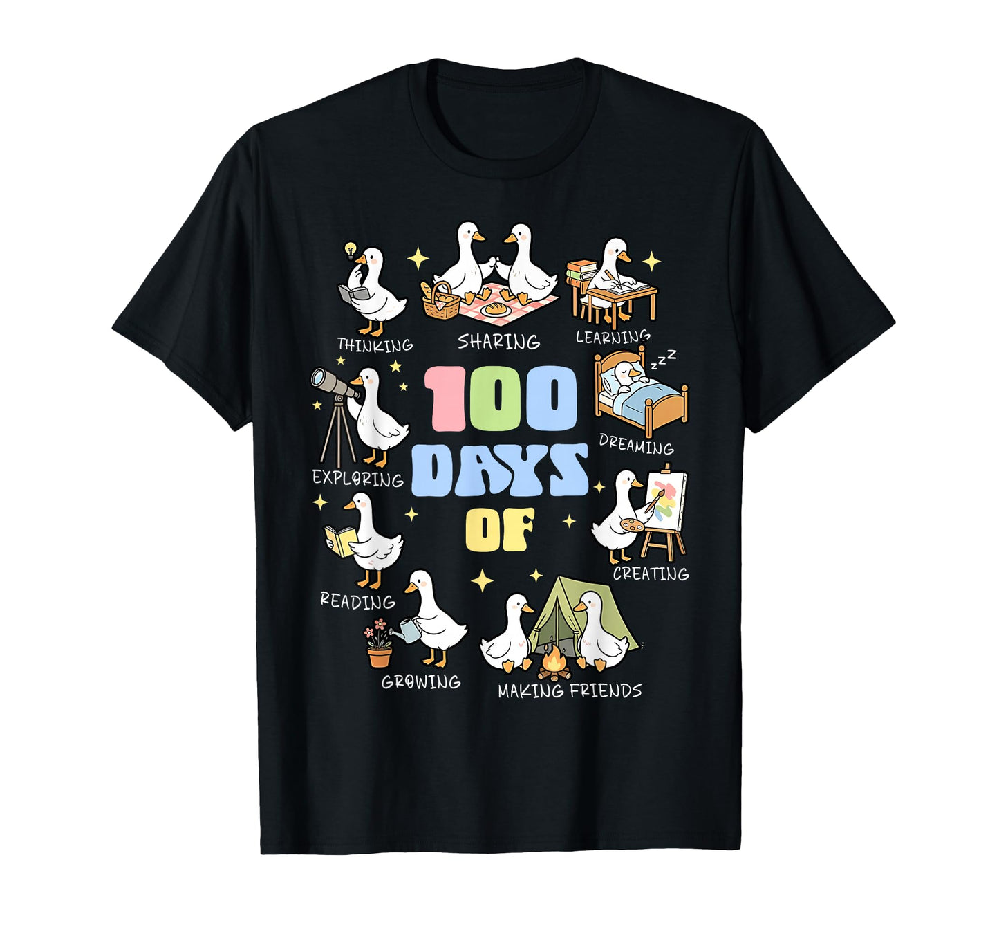 100 Days of Silly Gooses Funny 100th Day of School Teacher T-Shirt