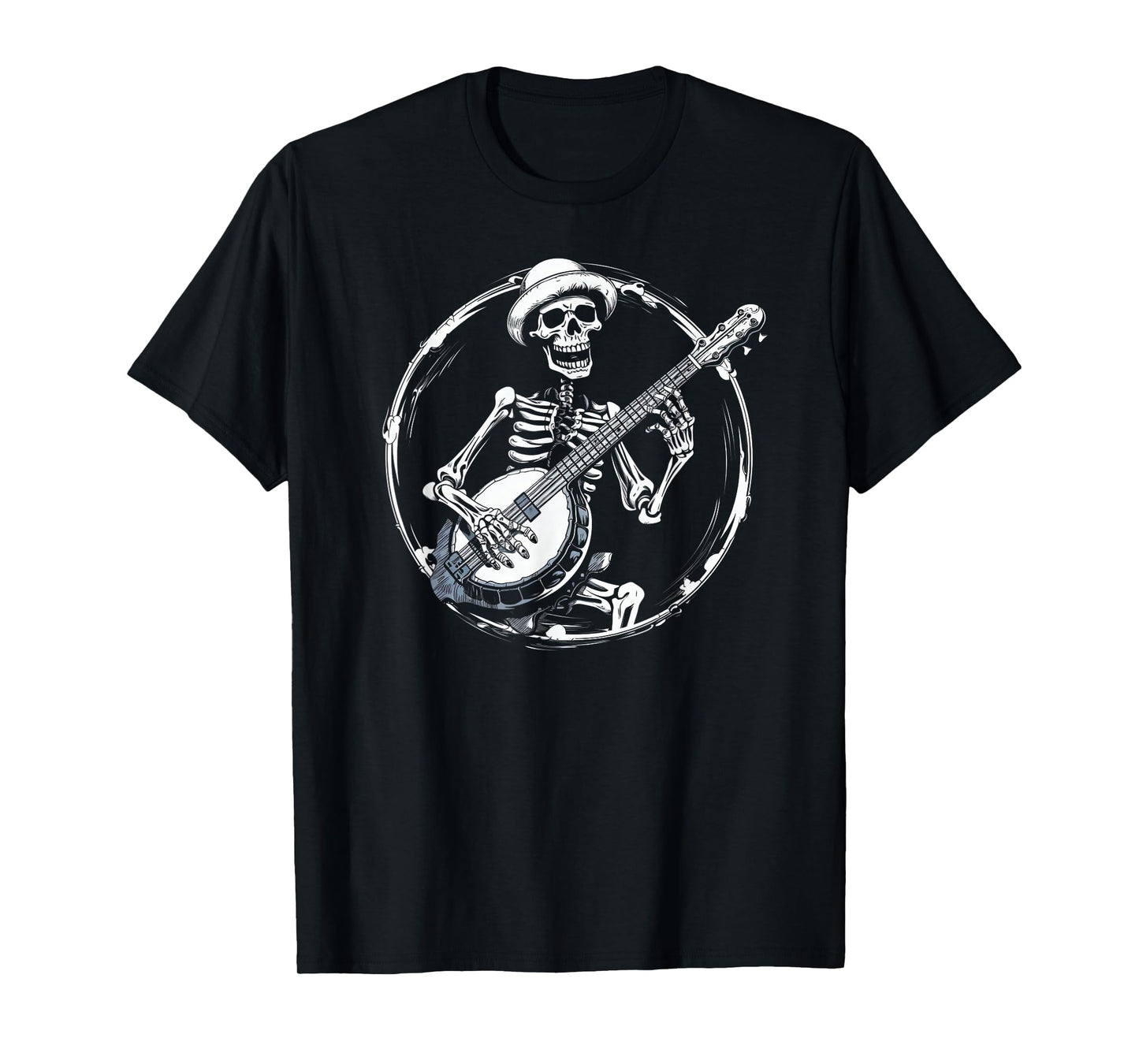 skeleton playing banjo Funny Bluegrass Style T-Shirt