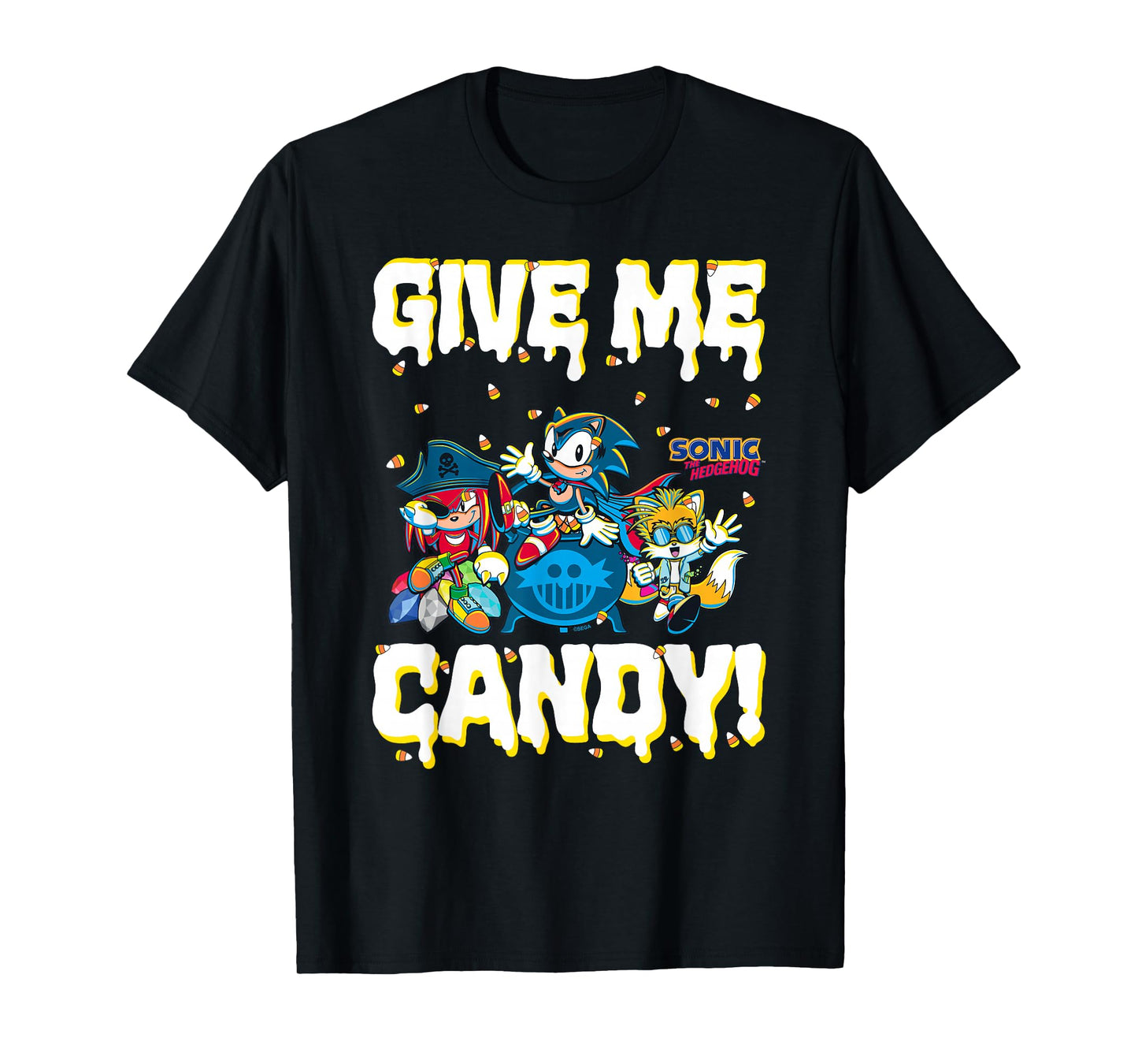 Sonic The Hedgehog Halloween Give Me Candy Costumed Pals T-Shirt