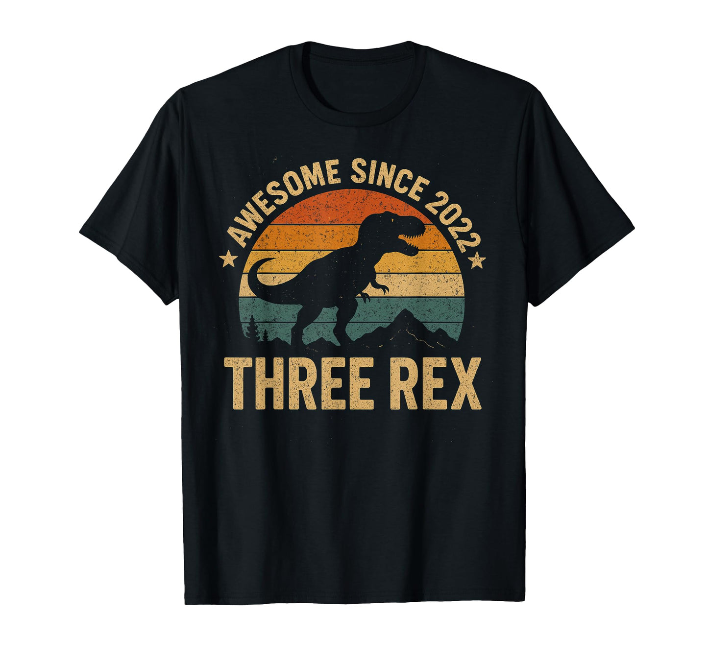Third Dinosaur Three Rex 3rd Birthday 3 Year Old Boys T-Shirt