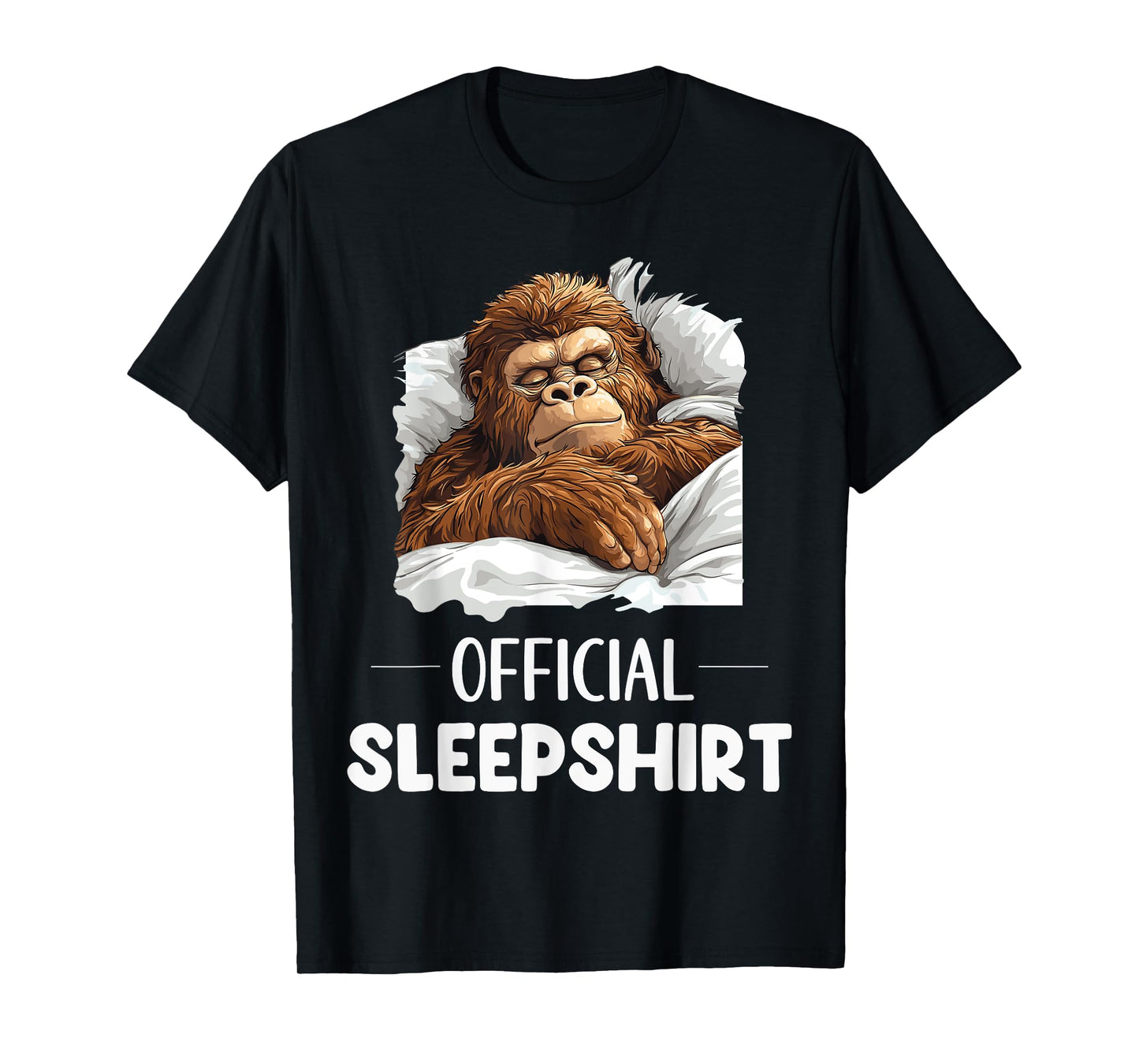 Official Sleepshirt Sleeping Bigfoot Sasquatch Lovers Pajama T-Shirt