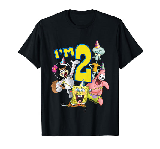 Kids SpongeBob SquarePants 2nd Birthday Today I'm 2 T-Shirt