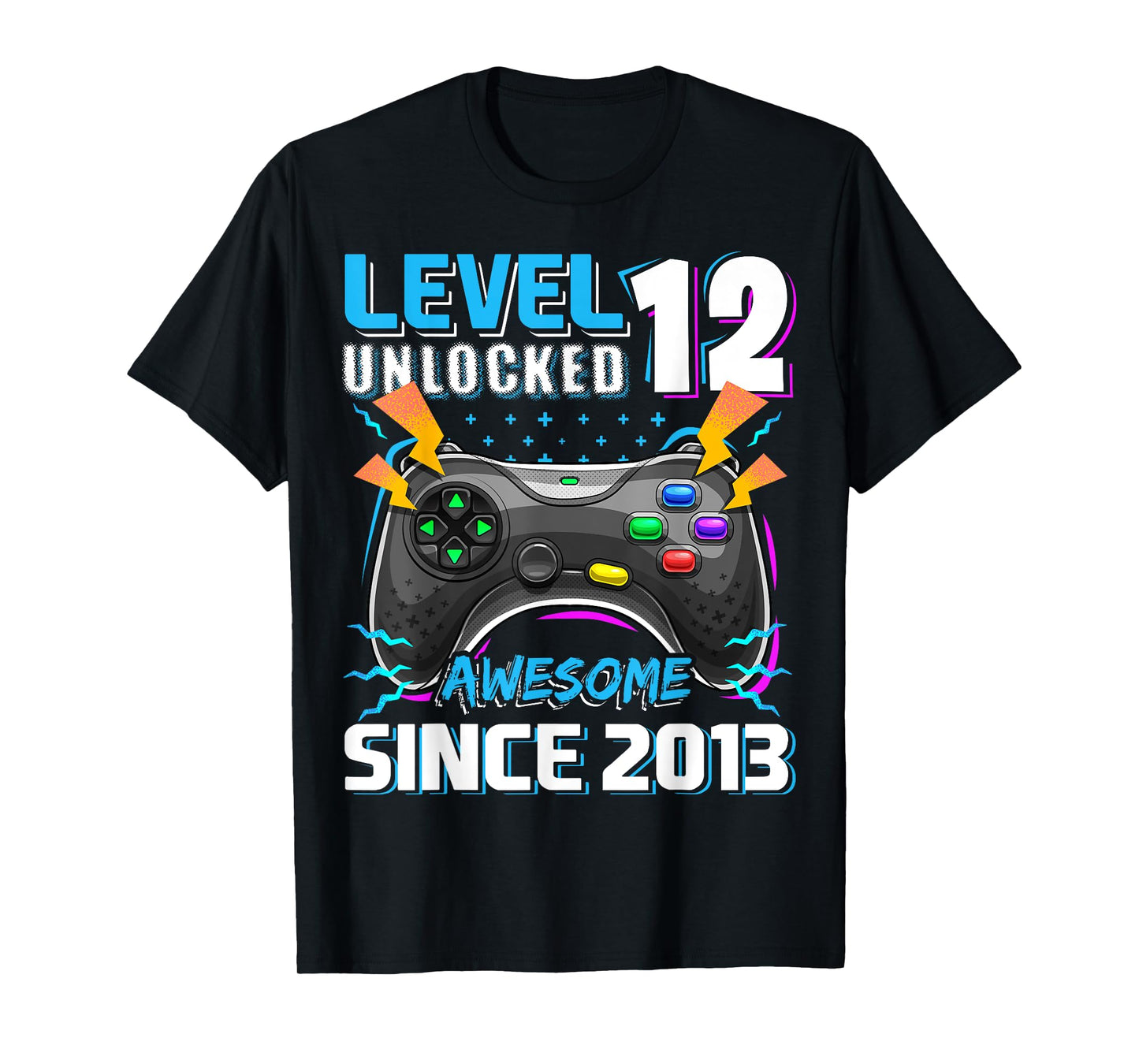 12th Birthday Boy Level 12 Gamer 12 Year Video Game Party T-Shirt