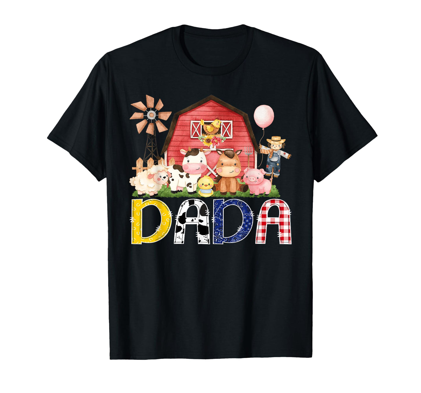 Dada Of The Birthday Boy/Girl/Kids Red Farm Cow T-Shirt