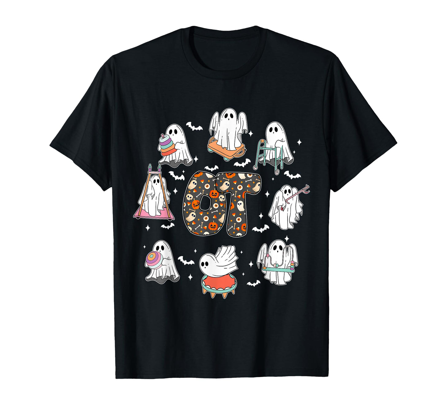 Retro Ot Occupational Therapist Ghost Halloween Therapy T-Shirt