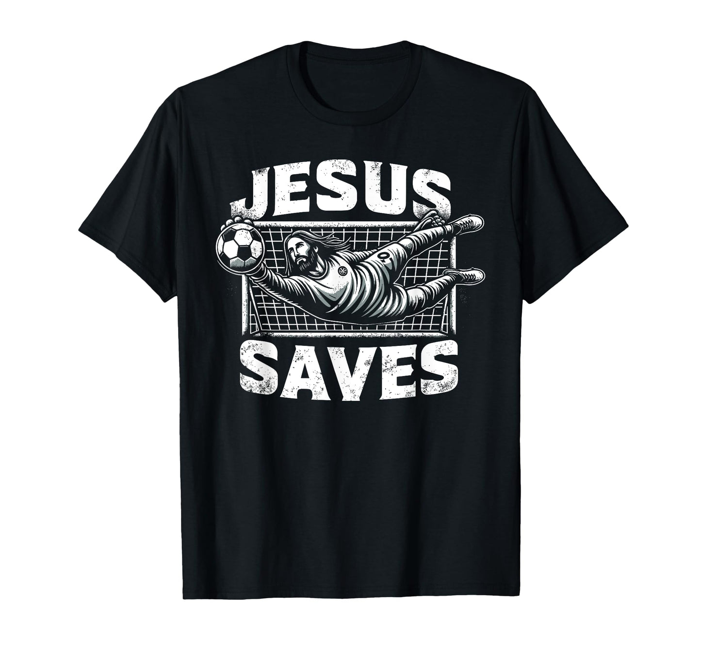 Vintage Jesus Saves Soccer Goalie T-Shirt