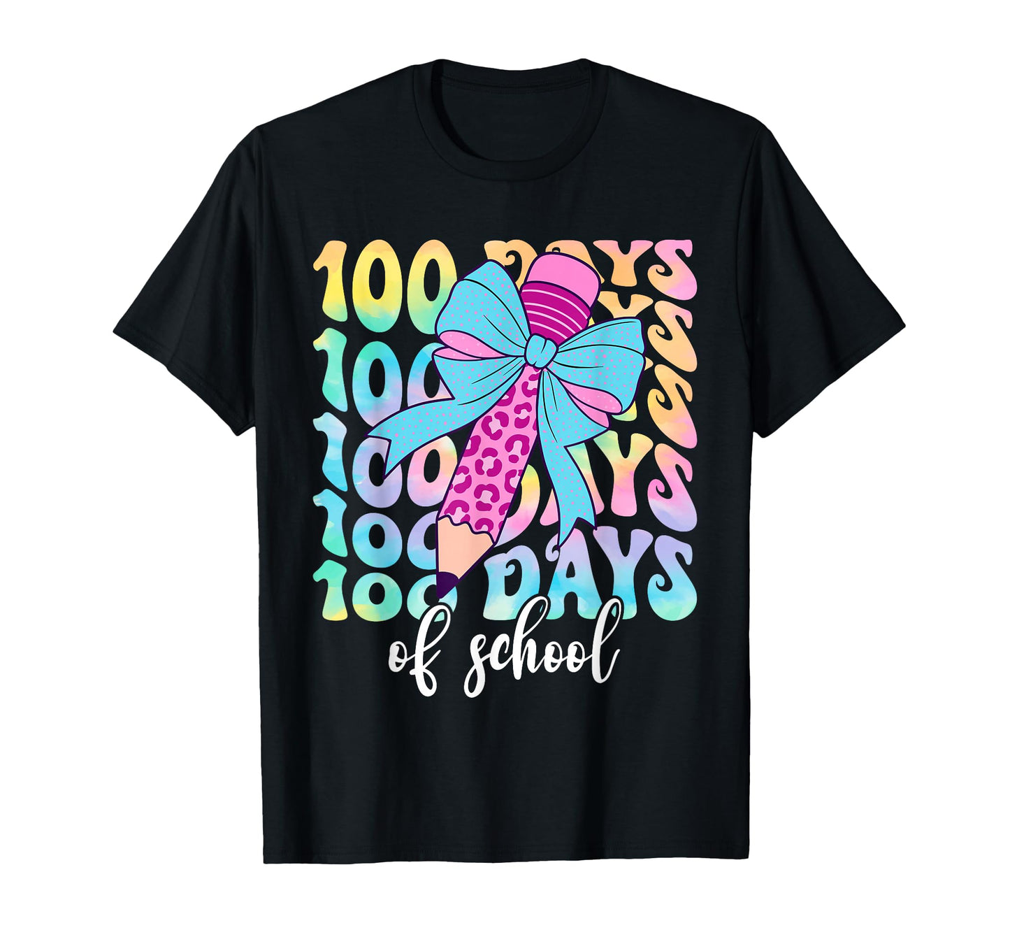 100 Days of School Girls Coquette Bow 100th Day of School T-Shirt