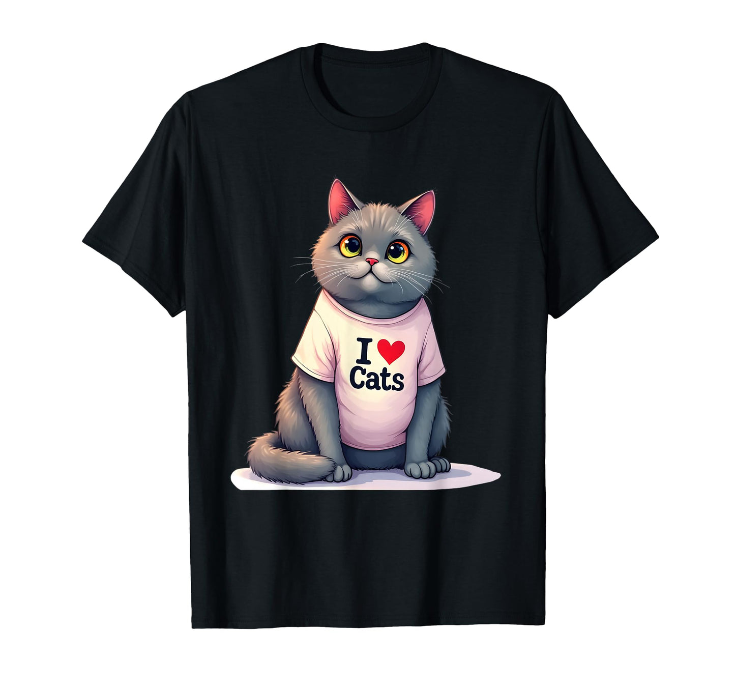 I Love Cats Cute Gray Kitty for A Cat Owner T-Shirt