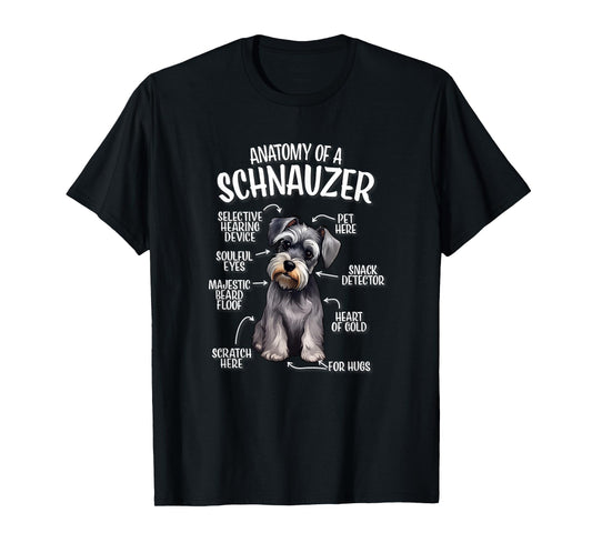 Mens Womens Kids Funny Anatomy of Miniature Schnauzer Lover T-Shirt
