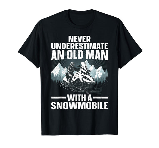 Snowmobile Art For Men Grandpa Snowmobiling Snowmobile Lover T-Shirt
