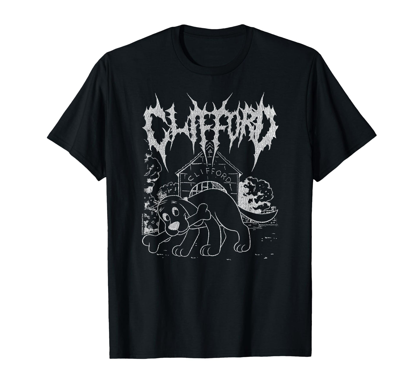 Clifford The Big Red Dog Heavy Metal Illustration Kids Book T-Shirt