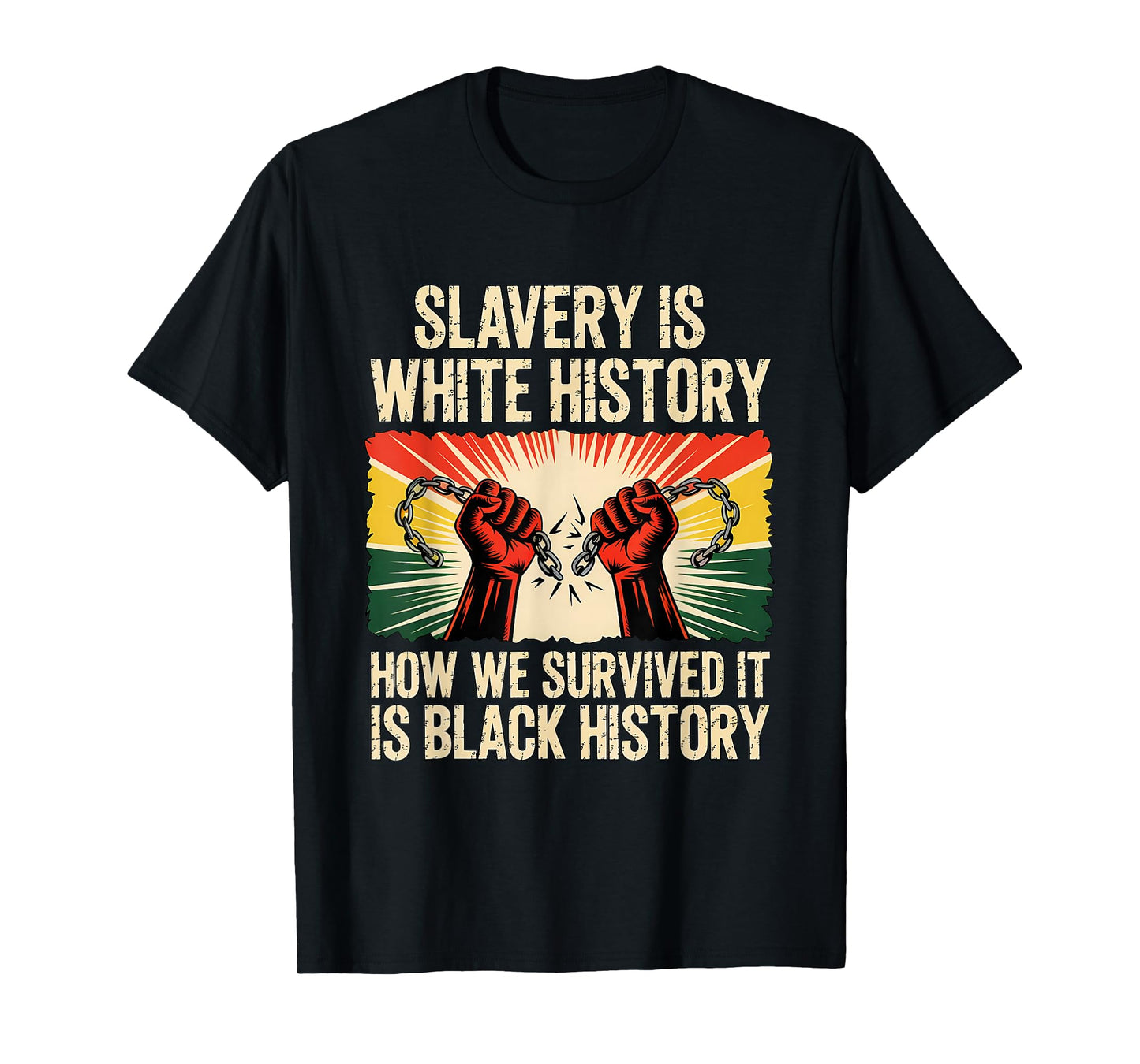Slavery is White History Black History Month Afro American T-Shirt