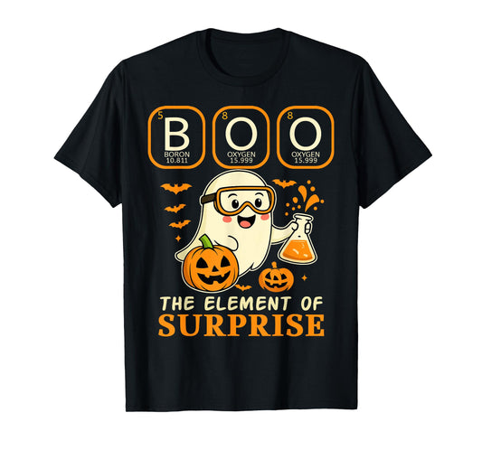 Chemistry Boo The Element of Surprise Cute Chemist Halloween T-Shirt