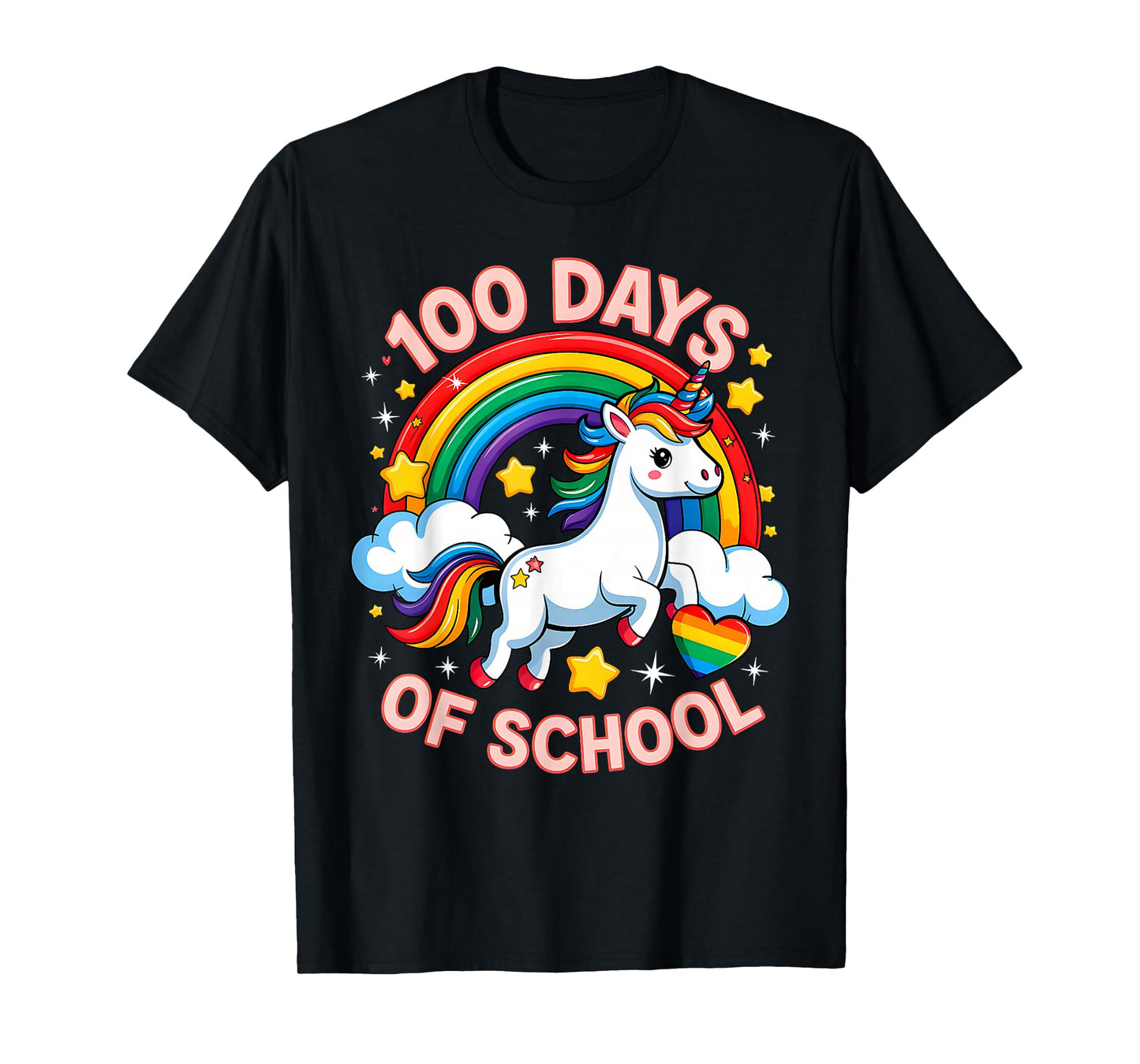 100 Days of School Unicorn Girls Teacher 100th Day of School T-Shirt