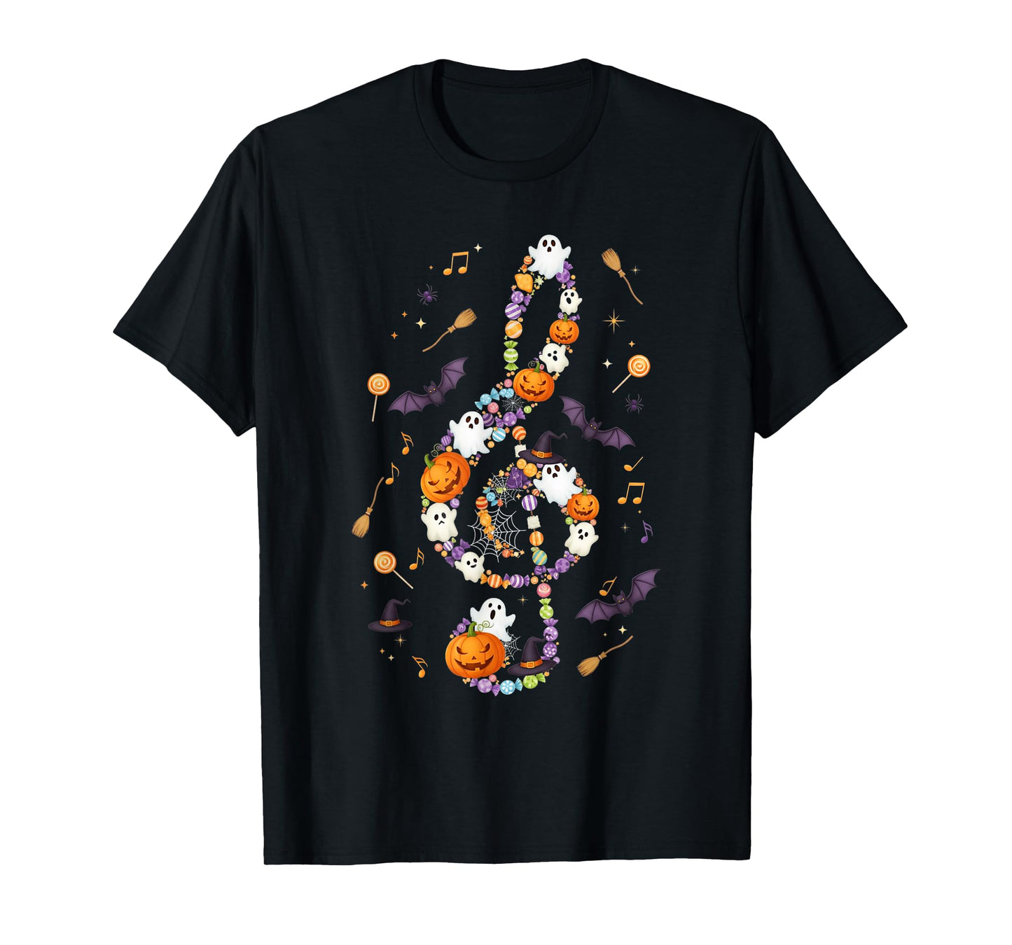 Music Note Symbol Halloween For Music Teacher Musicians T-Shirt