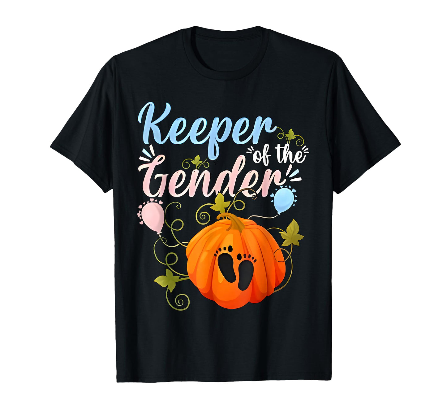 Keeper Of The Gender Reveal Baby Halloween Pregnancy Pumpkin T-Shirt