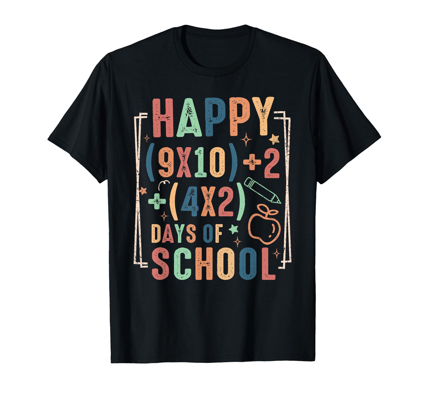 Happy 100 Days School Math Equation 100th Day Teacher Kids T-Shirt