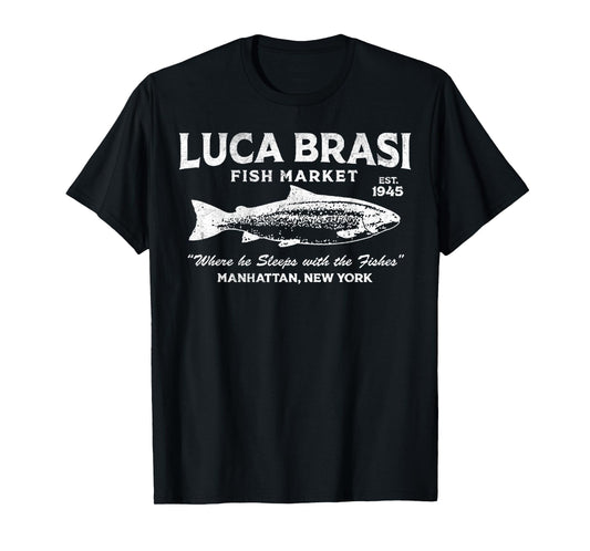 Vintage Luca Brasi Fish Market Retro Fishing T-Shirt